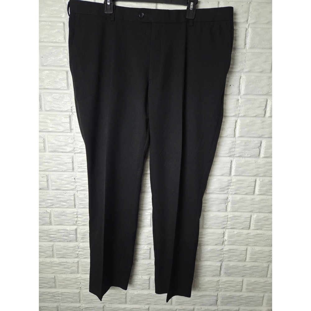 Men's size 40 pants Peter Millar Crown Sport Black Flat front Polyester